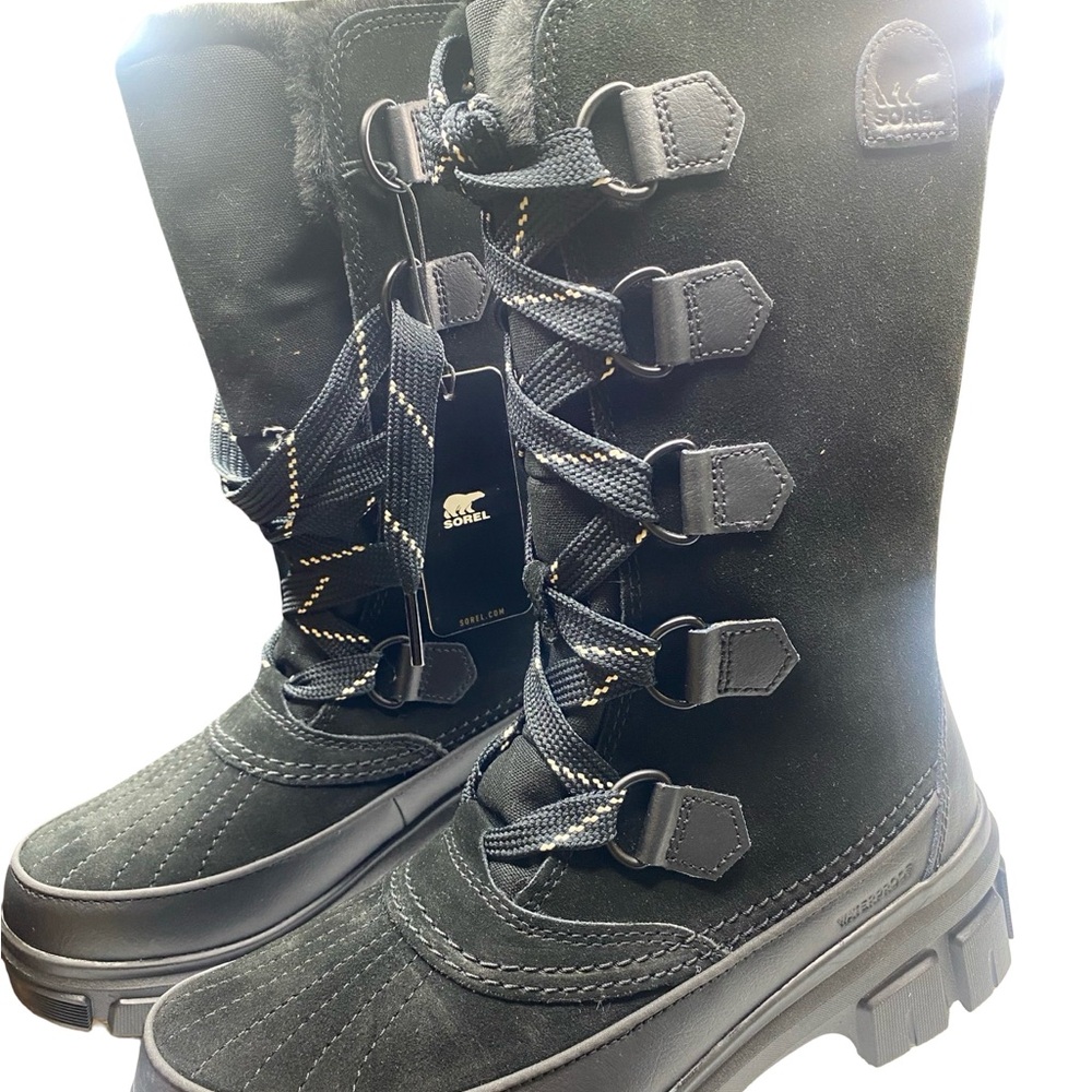 Black Sorel Winter Boots with Fur Trim Woman’s 8.5 - Picture 7 of 10